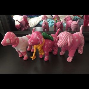 💞🐕 3 Victoria’s Secret Pink Plush Dogs 🐕💞